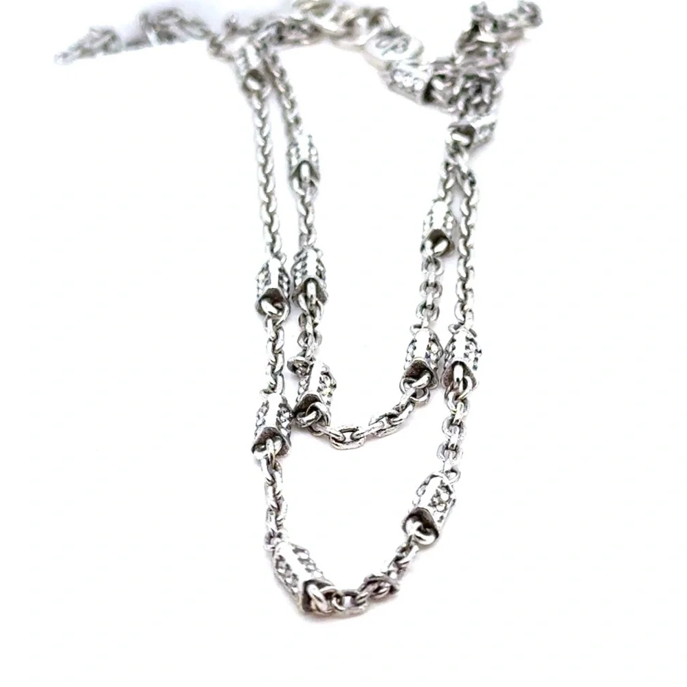 Brighton Silver-Tone‎ Rhinestone Double Strand Necklace